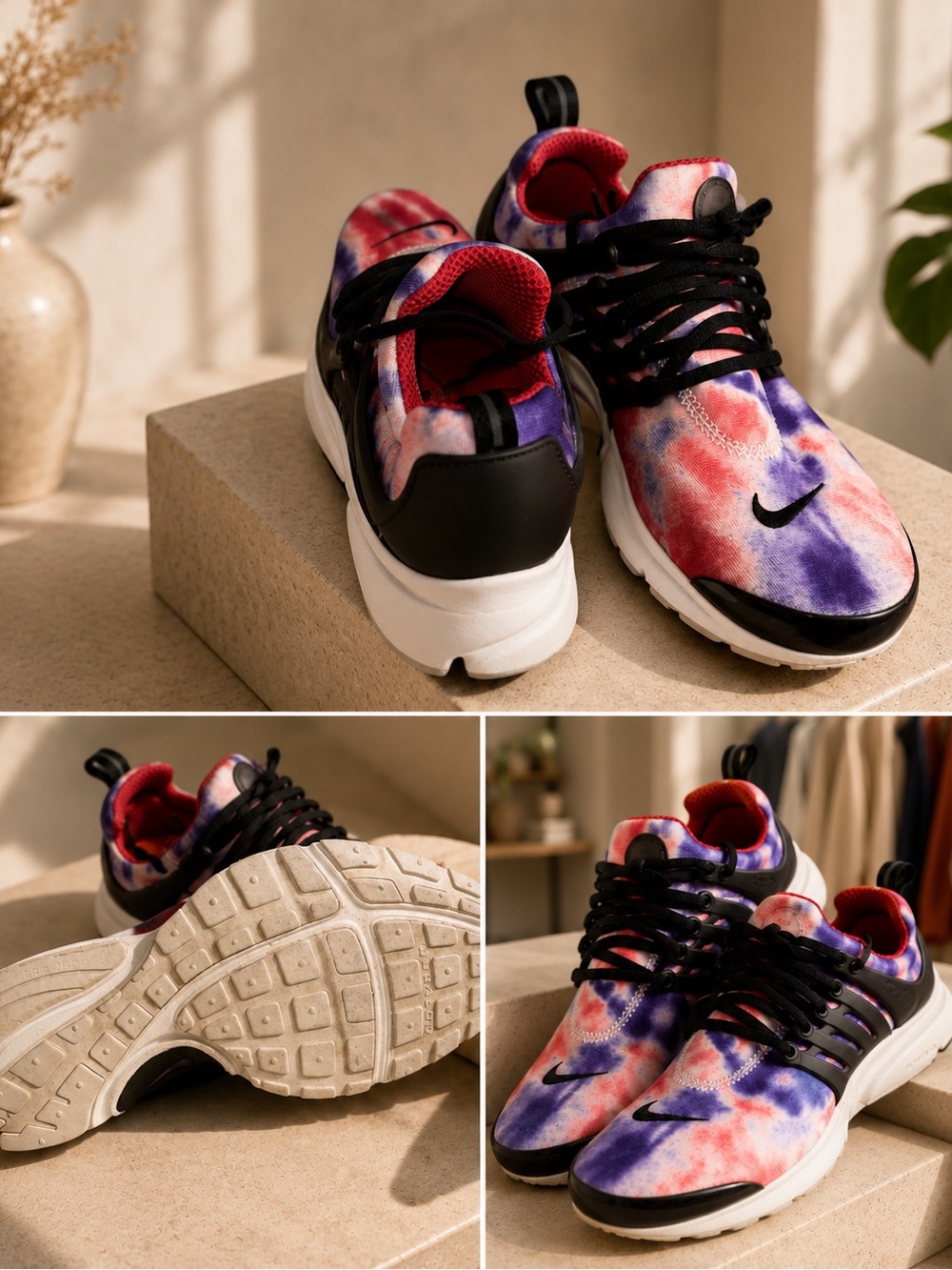 Nike Tie-Dye Running Shoes - Pink, Purple & Black